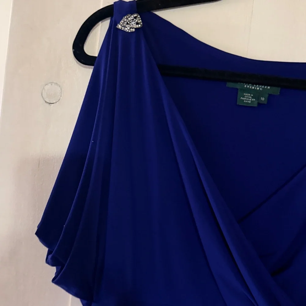 Lauren Ralph Lauren Evening Ruffled Ruched Gown Dress 10 - Picture 3 of 7